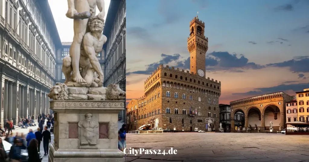 Piazza della Signoria florenz mit skulpturen ercole e caco