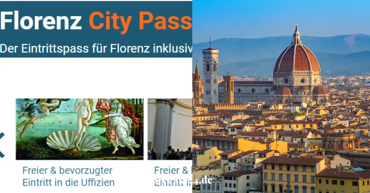 florenz city pass stadtbild mit kuppel und berge hintergrund