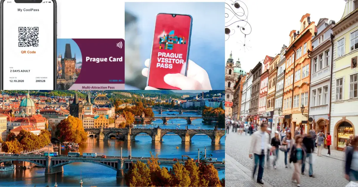 karlsbrücke mit moldau mit prag card visitor pass und touristen altstadt